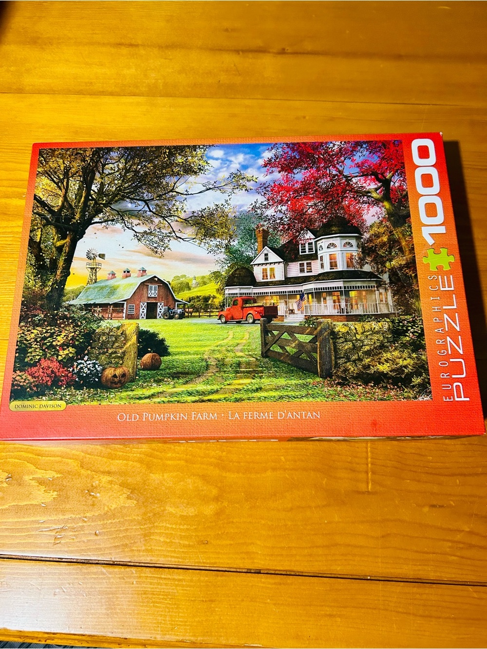 1000-Piece Old Pumpkin Farm Jigsaw Puzzle - Red Box